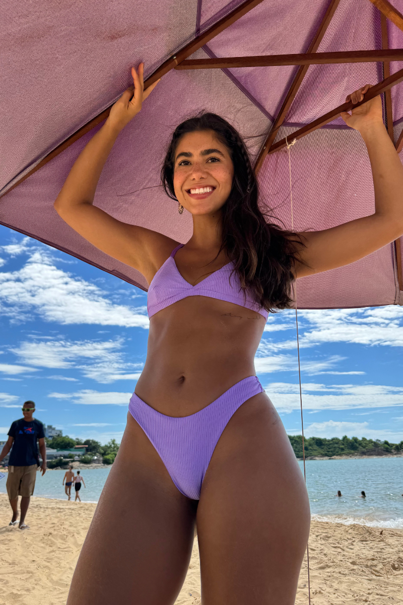 Ostra Bikini Bottom (Ribbed Lilac)