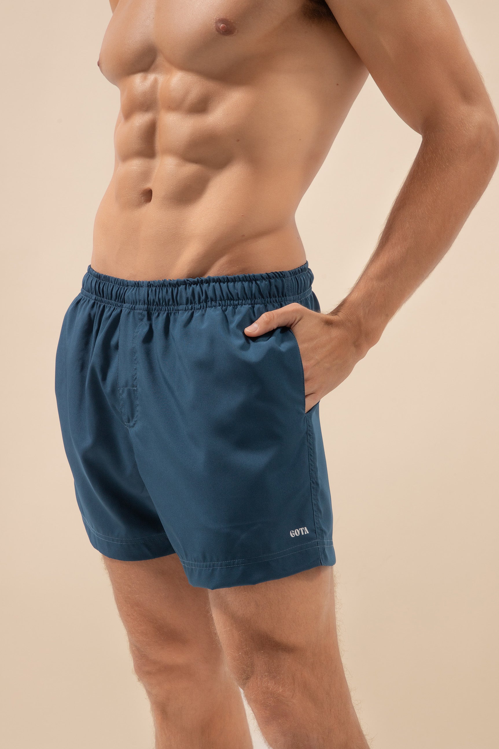 Elastic swim shorts online